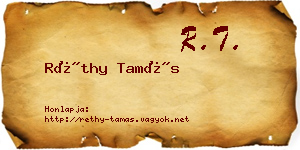 Réthy Tamás névjegykártya